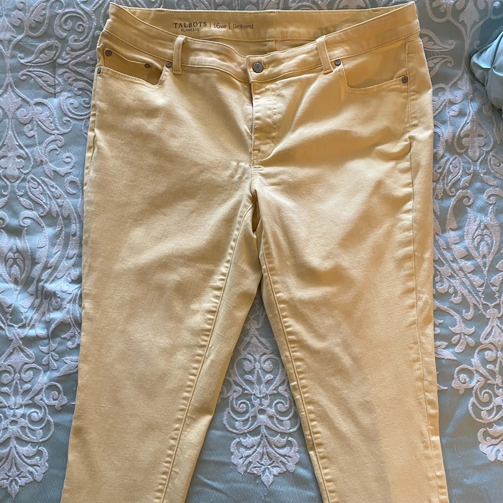 Talbots 16W yellow Capri/ankle jeans